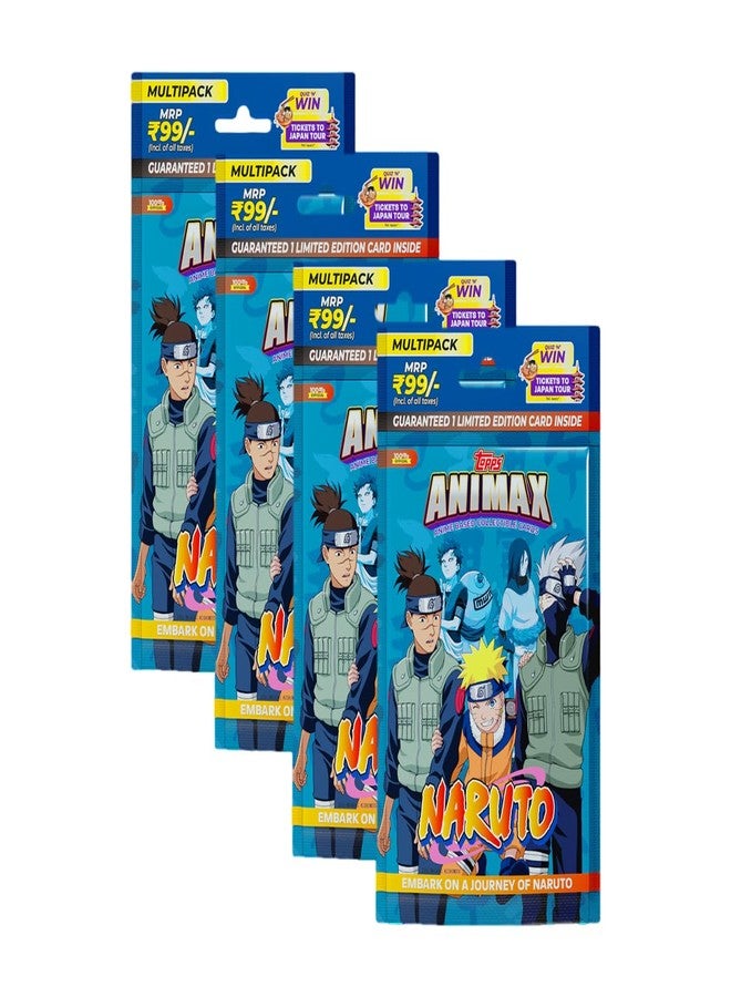 Topps Animax 2024 Official Naruto Collectible Card Game(Multipack of 4) - Image 1